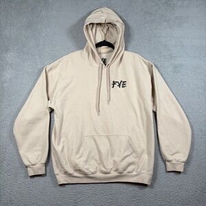 FYE Ramen Graphic Hoodie Men's‎ L Sand Beige Pullover Sweatshirt Anime Street